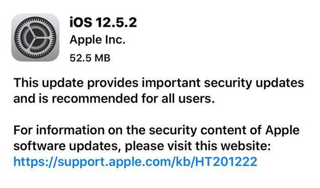 沁源苹果手机维修分享iOS12.5.2发布，建议所有老苹果用户安装 